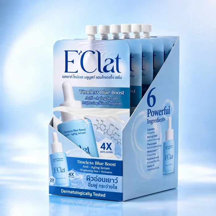E'Clat Timeless Blue Boost กล่อง 3 ml × 6 ซอง